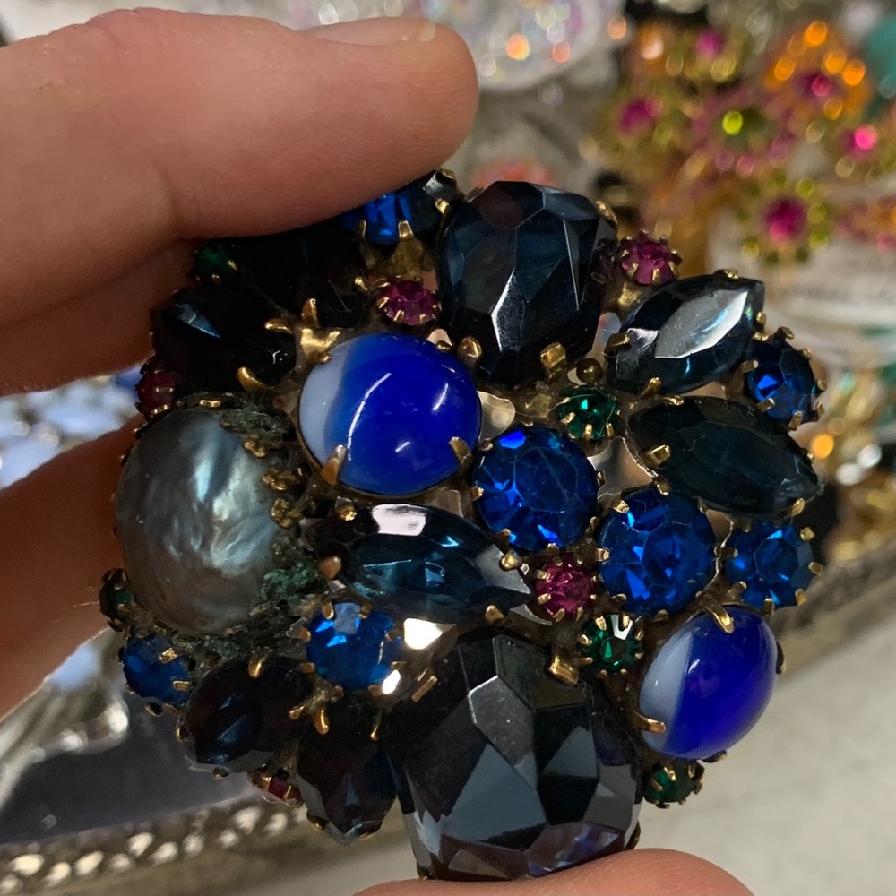 Designer 1950s signed Brooch ELSA ICE Hollywood party